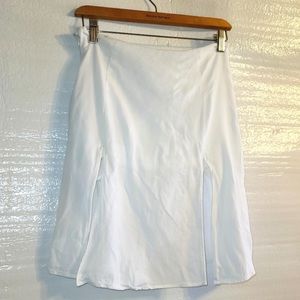 For Love And Lemons White Mini Skirt With Slits